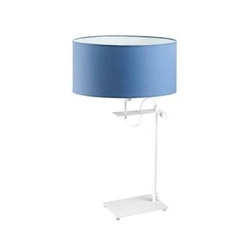 Lampka nocna do sypialni Alaska niebieska nowoczesna z abażurem LYSNE 55 cm