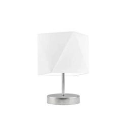 Lampka nocna do sypialni PASADENA LYSNE nowoczesna biała z abażurem na stolik 30 cm