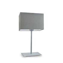 Lampka nocna AMALFI nowoczesna szara z abażurem do sypialni na stolik LYSNE 40 cm