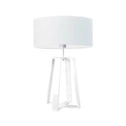 Lampka nocna do sypialni biała nowoczesna z abażurem Thor LYSNE 61 cm na stolik