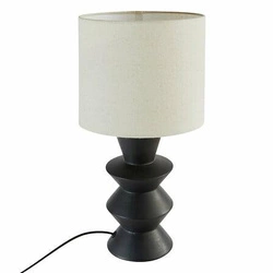 Lampka nocna Yulia 40 cm czarna z białym abażurem nowoczesna do sypialni Atmosphera