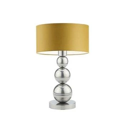 Lampka nocna HONOLULU nowoczesna żółta z abażurem do sypialni i salonu LYSNE 41 cm