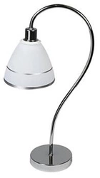 Nowoczesna lampa stołowa Elf Candellux Lighting biała z chromem do salonu i sypialni