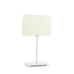 Lampka nocna nowoczesna AMALFI z abażurem ecru do sypialni i salonu LYSNE 40 cm