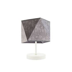 Lampka nocna do sypialni PASADENA szary melanż nowoczesna z abażurem LYSNE 30 cm