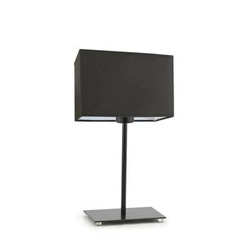 Lampka nocna do sypialni AMALFI nowoczesna z abażurem brązowym i czarną podstawą 40 cm