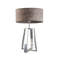 Lampka nocna Thor nowoczesna z abażurem szary melanż do sypialni i salonu LYSNE 61 cm