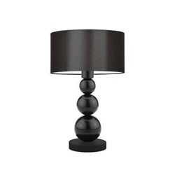 Lampka nocna do sypialni nowoczesna HONOLULU z abażurem brązowym na czarnym stelażu LYSNE