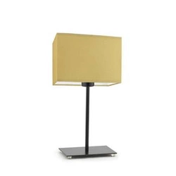 Lampka nocna do sypialni AMALFI nowoczesna żółta z abażurem LYSNE 40 cm