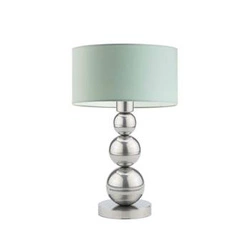 Lampka nocna HONOLULU nowoczesna miętowa z abażurem do sypialni i salonu LYSNE 41 cm