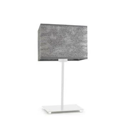 Lampka nocna AMALFI nowoczesna z abażurem szary melanż 40 cm do sypialni lub salonu