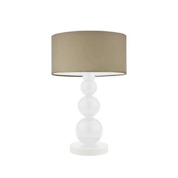Lampka nocna do sypialni nowoczesna beżowa z abażurem HONOLULU LYSNE 41 cm