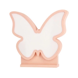 Lampka nocna LED Butterfly różowa do pokoju dziecka, dekoracyjna, klasyczna, MDF 14W