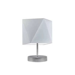 Lampka nocna do sypialni PASADENA nowoczesna szara z abażurem metalowa LYSNE 30 cm