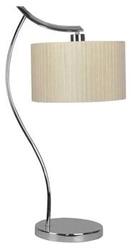 Nowoczesna lampa stołowa Draga z kremowym abażurem do sypialni i salonu CANDELLUX