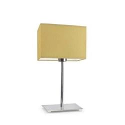 Lampka nocna AMALFI nowoczesna z abażurem żółtym i chromowaną podstawą do sypialni LYSNE
