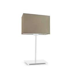 Lampka nocna AMALFI nowoczesna beżowa z abażurem do sypialni i salonu LYSNE 40 cm