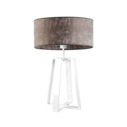 Lampka nocna do sypialni Thor nowoczesna szara z abażurem LYSNE 61 cm na stolik