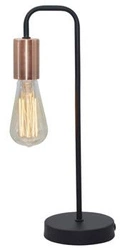 Nowoczesna czarna metalowa lampa stołowa Herpe CANDELLUX do sypialni i salonu bez klosza