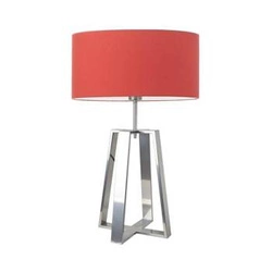 Lampka nocna do sypialni Thor nowoczesna czerwona z abażurem metalowa LYSNE 61 cm