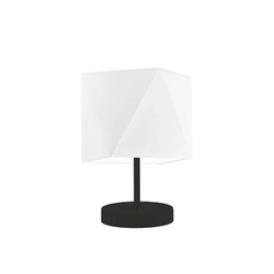 Lampka nocna do sypialni PASADENA nowoczesna biała z abażurem LYSNE 30 cm