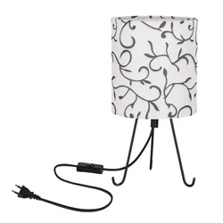 Lampka nocna do sypialni Smally nowoczesna czarna z białym abażurem CANDELLUX 30 cm