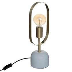 Lampka nocna glamour Edi Atmosphera nowoczesna biało-złota na stolik do sypialni 44 cm