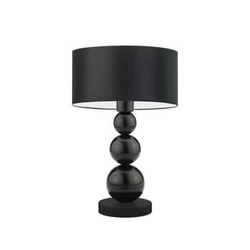 Lampka nocna HONOLULU czarna nowoczesna z abażurem do sypialni i salonu LYSNE 41 cm