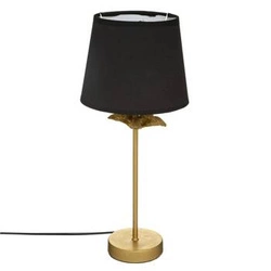 Lampka nocna do sypialni Palma Atmosphera czarno-złota nowoczesna z abażurem 45,5 cm