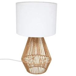 Lampka nocna do sypialni Lila Atmosphera nowoczesna boho biała z abażurem 40 cm