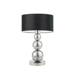 Lampka nocna HONOLULU czarna z abażurem nowoczesna do sypialni i salonu LYSNE 41 cm