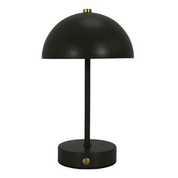 Lampka nocna LED Intesi Funghi czarna bezprzewodowa do sypialni z funkcją ściemniania