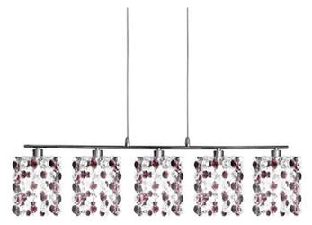 Lampa wisząca Classic szklana glamour 5-punktowa burgund do salonu i jadalni 80 cm