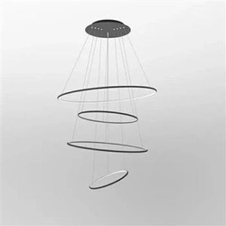 Lampa wisząca LED Ledowe Okręgi 100cm czarna ściemnialna do salonu nowoczesna