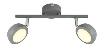 Nowoczesna lampa sufitowa LED Mild szara 2-punktowa regulowana do salonu i sypialni