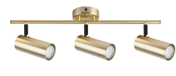 Lampa sufitowa Colly nowoczesna 3-punktowa mosiądz z ruchomym kloszem do salonu