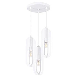 Nowoczesna lampa wisząca NICUS 3P biała do salonu i jadalni potrójna metalowa