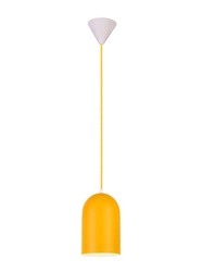 Lampa wisząca Oss żółta nowoczesna do jadalni i salonu metalowa pojedyncza