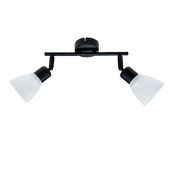 Lampa sufitowa Costa czarno-biała szklana 2-punktowa z ruchomym kloszem do salonu