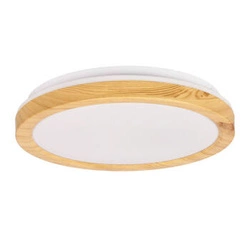 Plafon sufitowy LED Gandava 29cm biało drewniany nowoczesny do salonu i sypialni