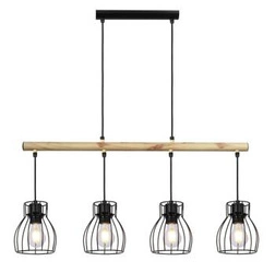Lampa wisząca Bernita czarna loftowa 4-punktowa do salonu, kuchni lub nad stół