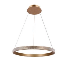 Lampa wisząca Hashim 60cm złoty 34W LED  kryształki bezbarwne