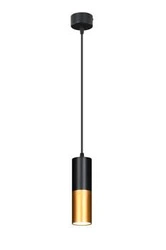Lampa wisząca Tuba czarno-złota regulowana nowoczesna do salonu kuchni jadalni CANDELLUX