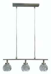 Lampa wisząca Gira 3x40 G9 satyna  nikiel+kryształ