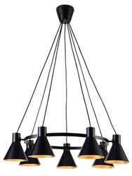 Lampa wisząca More 7-punktowa czarna nowoczesna do salonu i nad stół regulowana