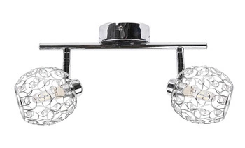 Lampa sufitowa Horus chrom regulowana metalowa 2-punktowa do salonu i sypialni 36 cm