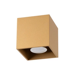 Plafon sufitowy kwadratowy QUAD 1 złoty metalowy nowoczesny do salonu SOLLUX LIGHTING