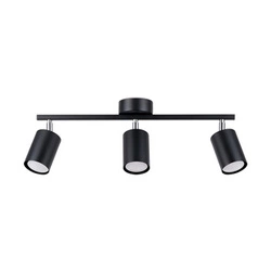 Plafon sufitowy czarny LEMMI 3 minimalistyczny metalowy z regulacją do salonu SOLLUX