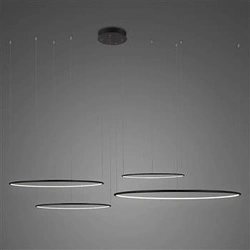 Lampa wisząca LED Ledowe Okręgi złota 100 cm nowoczesna ściemnialna do salonu