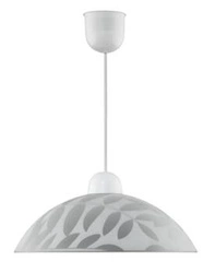 Lampa wisząca szklana Letycja biała nowoczesna do salonu, kuchni i nad stół 30 cm